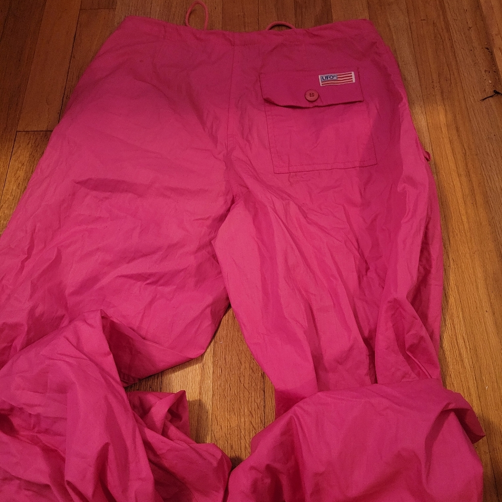 Pink UFO Parachute rave pants